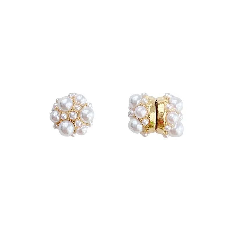 Non-pierced Magnetic Pearl Small Rice-shaped Beads Earrings
