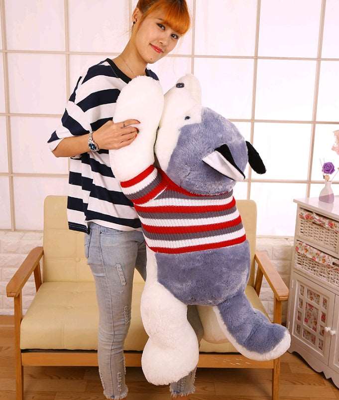 New plush toy large husky doll dressing dog puppies birthday gift