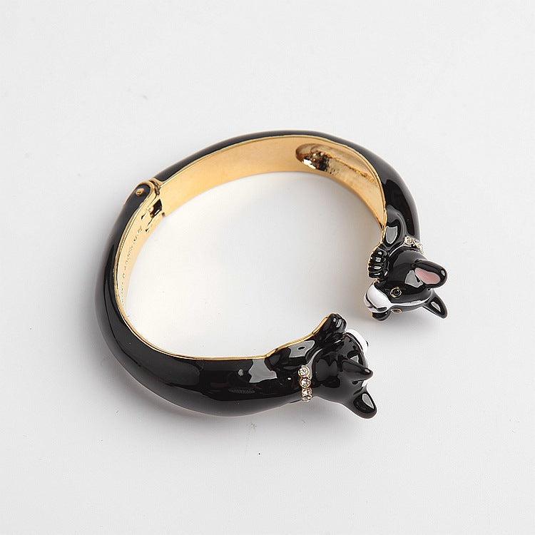 Qingdao Ornament Enamel Glaze Black Bracelet Bracelet Necklace Necklace Ring Suit Pendant