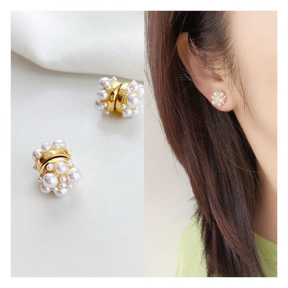 Non-pierced Magnetic Pearl Small Rice-shaped Beads Earrings