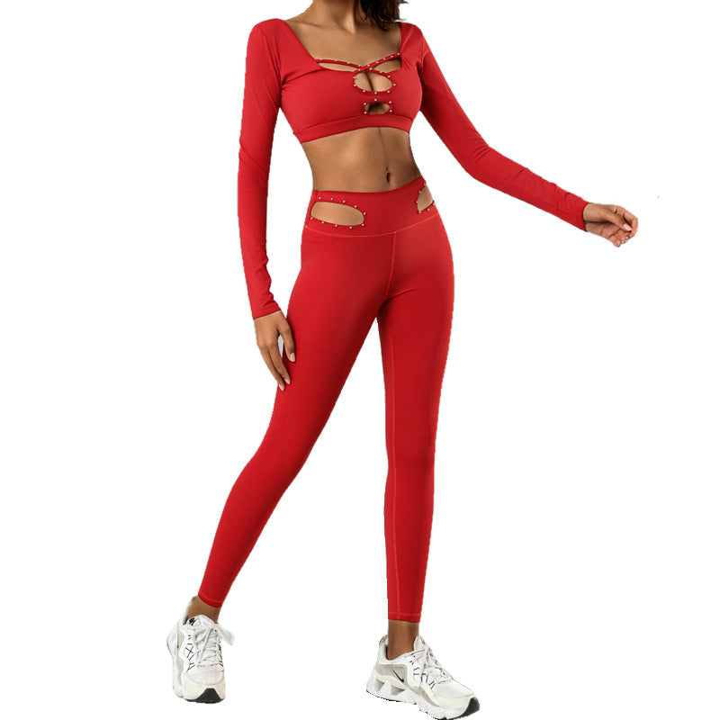 High-waist Quick-drying Sports And Fitness Two-piece Set