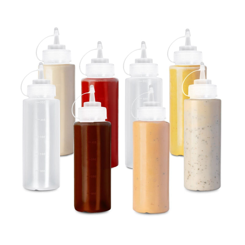 8 STÜCKE oder 4 STÜCKE Pack Kunststoff Squeeze Sauce Flaschen Küche Gewürz Spender Mayo 500ml