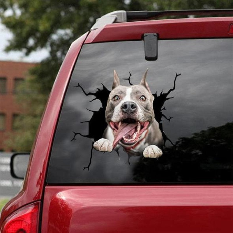 Autocollants électrostatiques créatifs pour fenêtre de voiture, mur d'animaux, toutes sortes de chiots, trous cassés