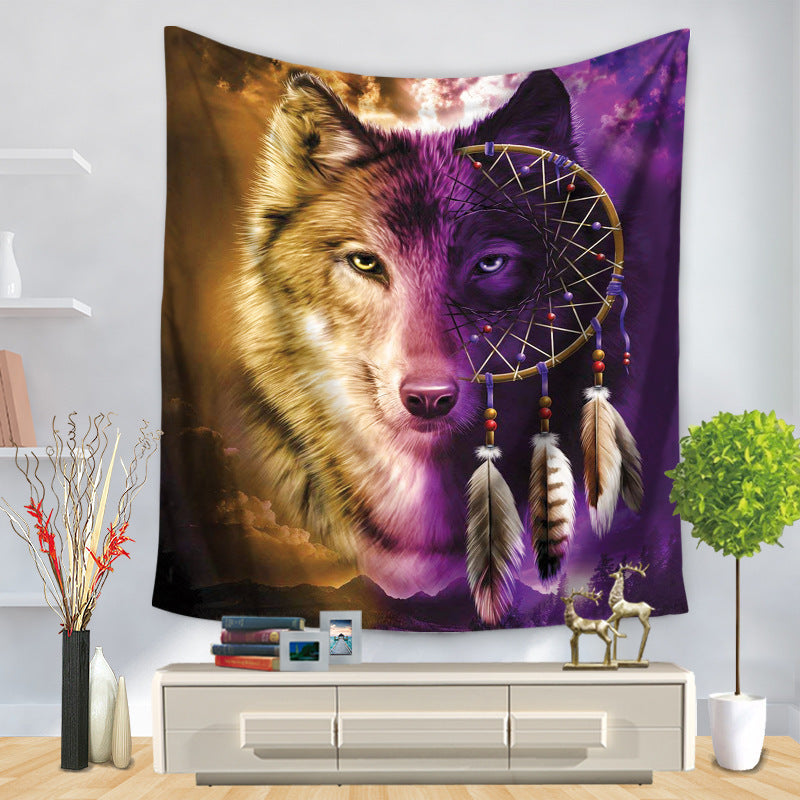 Wolf illustration background cloth simple tapestry