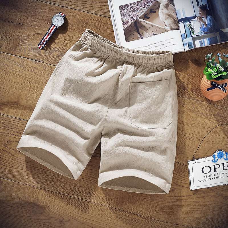 Leisure Loose Korean Cotton And Linen Shorts Men's Shorts