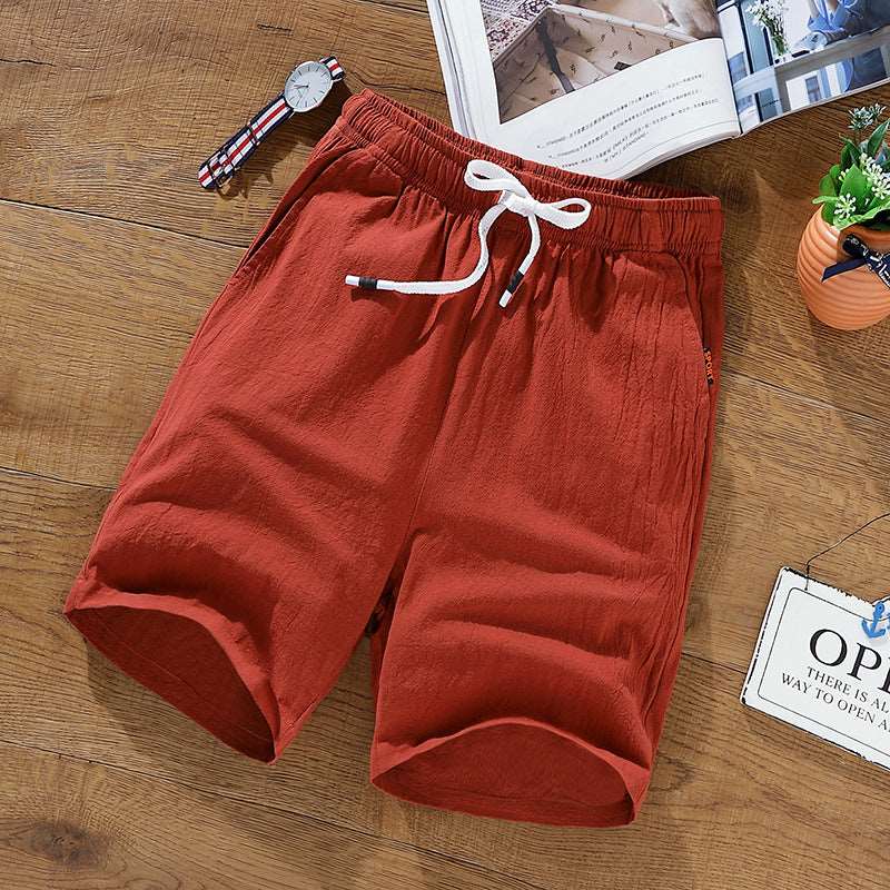 Leisure Loose Korean Cotton And Linen Shorts Men's Shorts