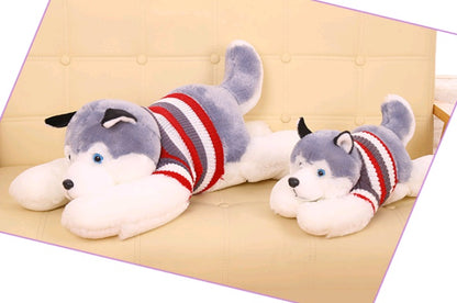 New plush toy large husky doll dressing dog puppies birthday gift