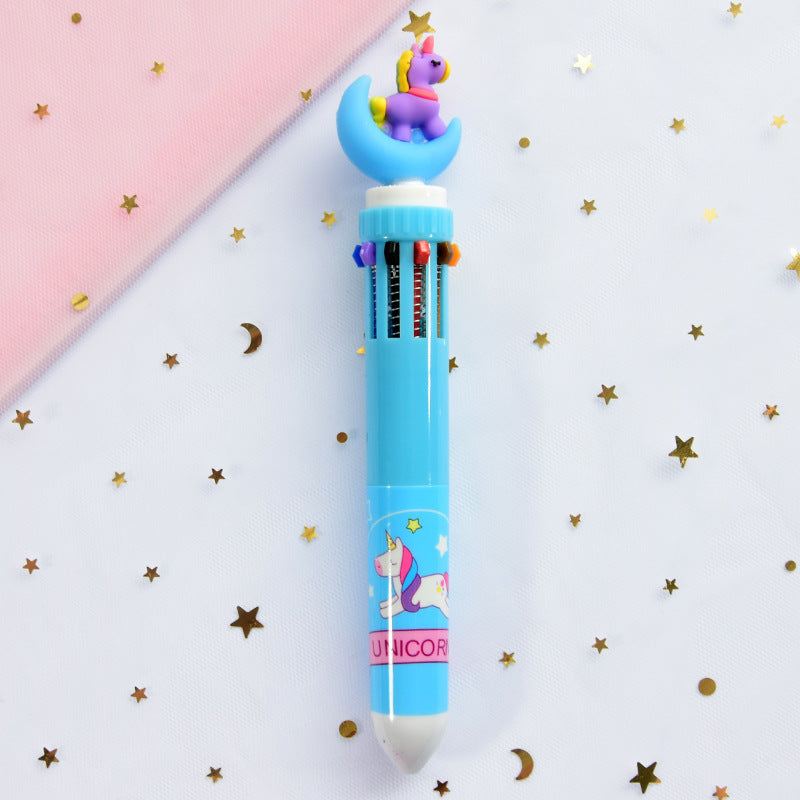 Girly Heart Cartoon Multicolor Press Ballpoint Pen