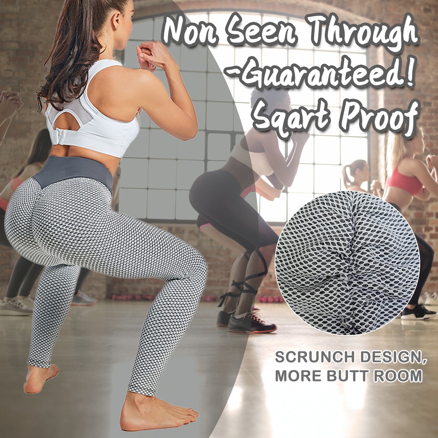 TIK Tok Leggings für Damen, Po-Lifting-Trainingsstrumpfhose, Übergröße, Sport-Yogahose mit hoher Taille, Hellgrau