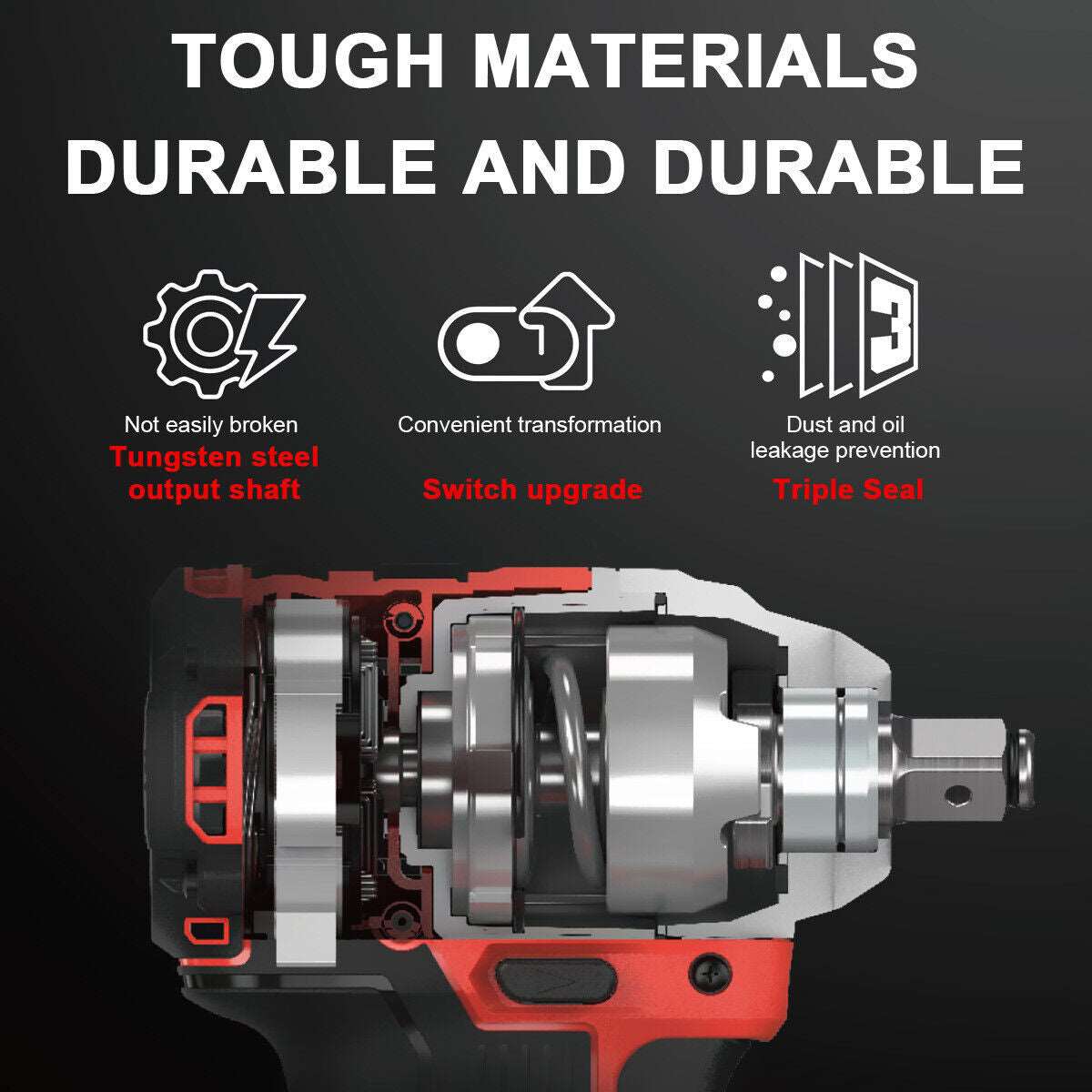 Cordless Electric Impact Wrench Drill Gun Ratchet Driver