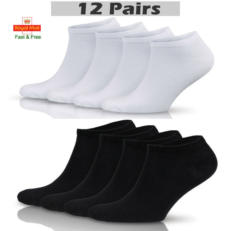 12 Paar Herren Damen Trainer Liner Söckchen Unsichtbare Baumwolle Low Cut Sport Socken