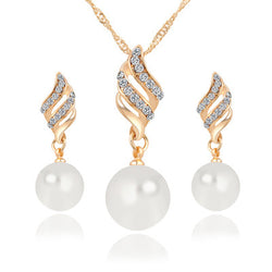 Pearl Stud Necklace Set