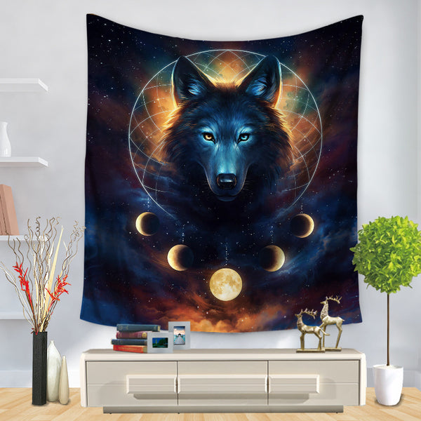 Wolf Illustration Hintergrund Tuch einfache Tapisserie