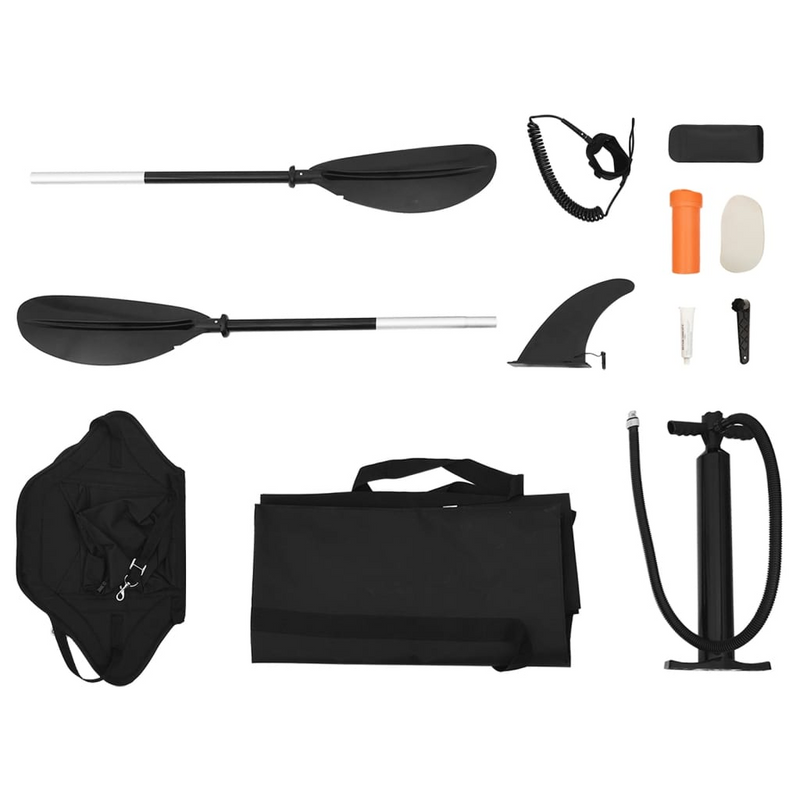 vidaXL Inflatable Kayak Black 375x72x31 cm Polyester - Enjoy Stable and Relaxing Kayaking Experience