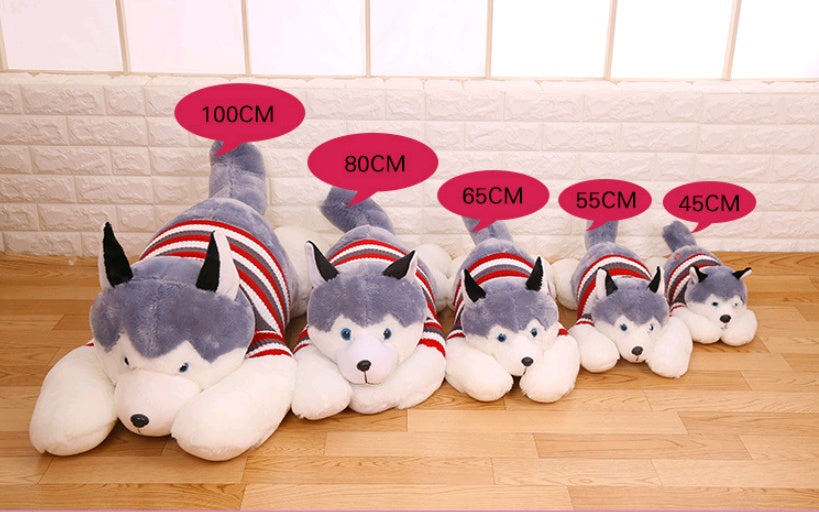 New plush toy large husky doll dressing dog puppies birthday gift