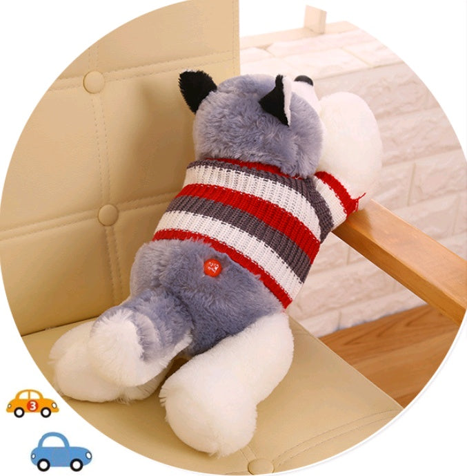 New plush toy large husky doll dressing dog puppies birthday gift