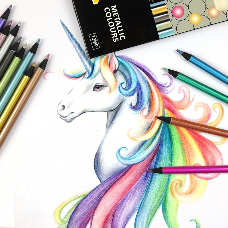 12-color Metallic Coloured Pencils