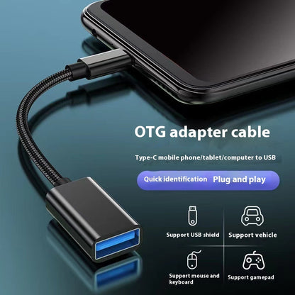 OTG USB Adapter Cable Phone Fast Charge Car Read USB Drive