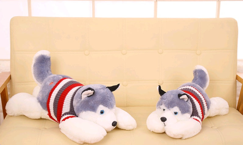 New plush toy large husky doll dressing dog puppies birthday gift