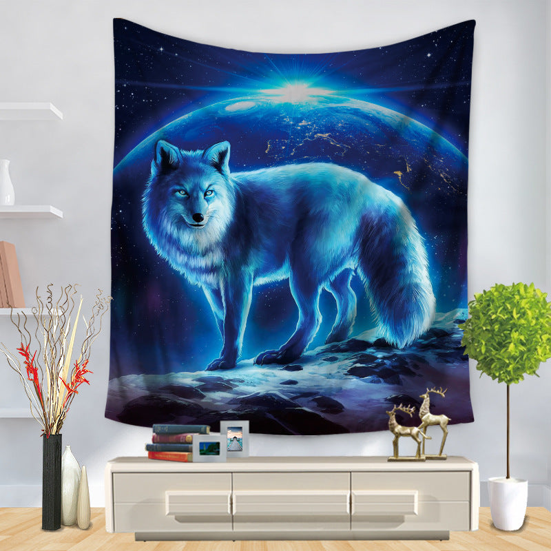 Wolf illustration background cloth simple tapestry