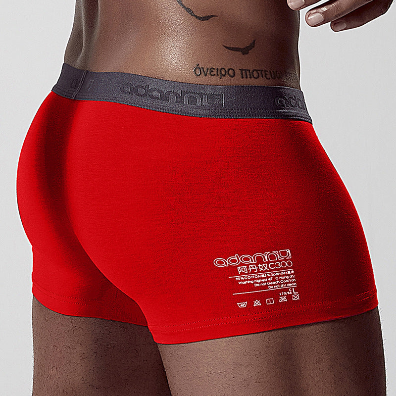 Simple Men's Mid-waist Loose Breathable Underwear