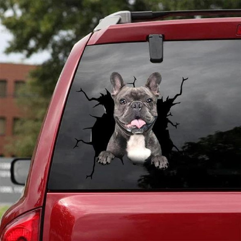 Autocollants électrostatiques créatifs pour fenêtre de voiture, mur d'animaux, toutes sortes de chiots, trous cassés