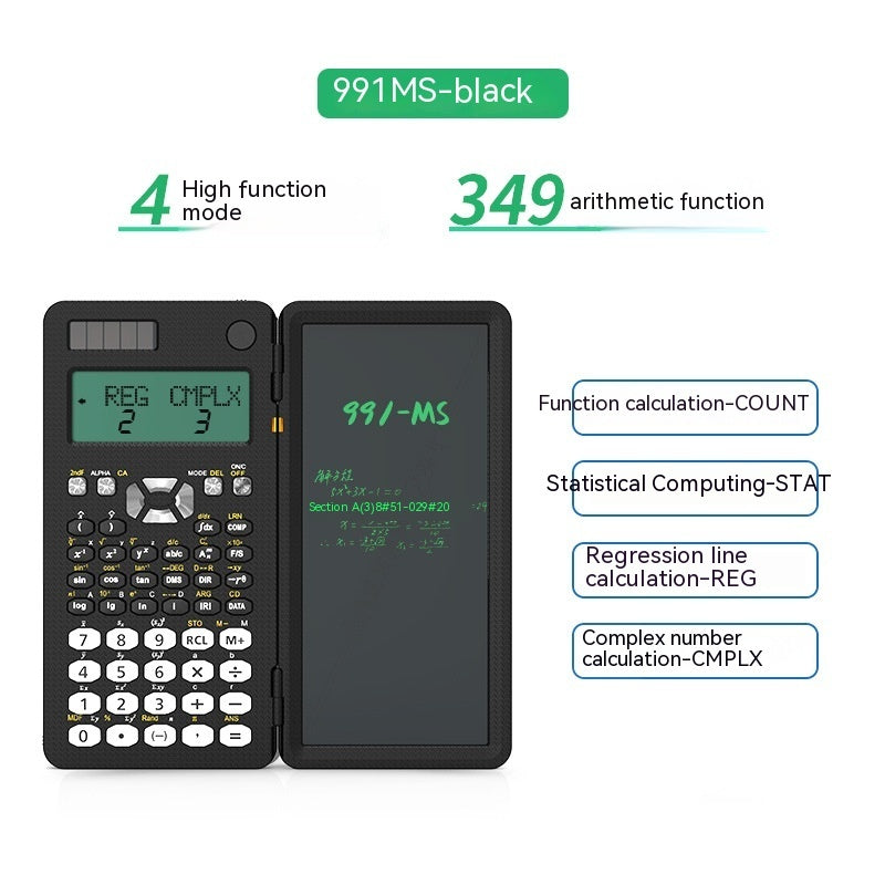 2 in 1 Faltbarer wissenschaftlicher Taschenrechner Handschrift-Tablet-Taschenrechner mit Lernfunktion Faltbarer wissenschaftlicher Schreibtisch-Taschenrechner