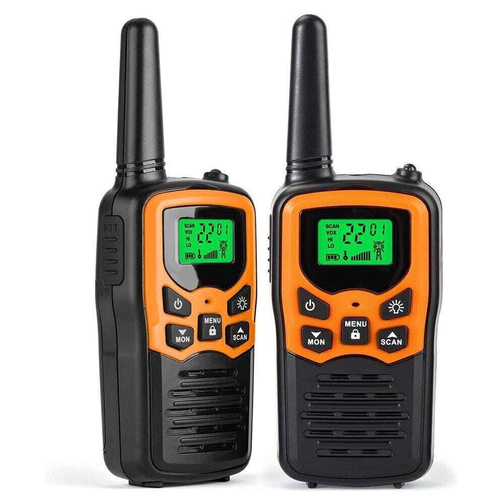 2Pcs Walkie Talkies Electronic Long Range Walky Talky 8km UHF Backlit LCD NEW