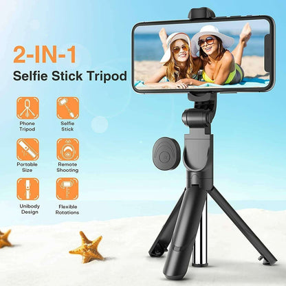 Fit  Telescopic Selfie Stick Bluetooth Tripod Monopod Phone Holder