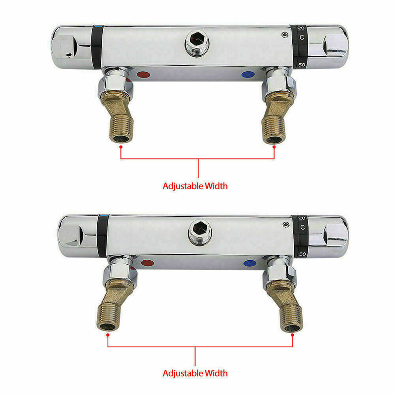 Thermostat-Mischbatterie für freiliegende Dusche, Chrom, unten, 1–2 Ausgänge, Neu