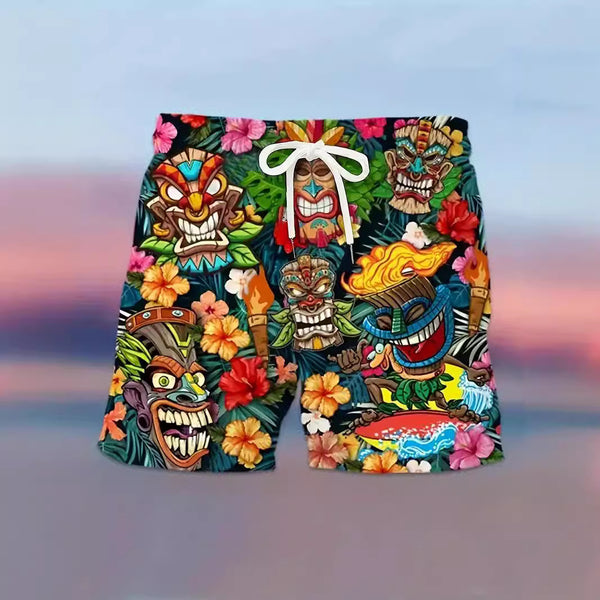 Pantalons de plage d'été pour hommes, shorts de sport imprimés décontractés