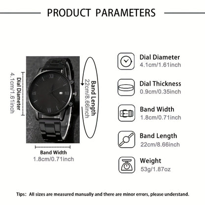 Men's Trendy Roman Digital Fashion Watch Suit
