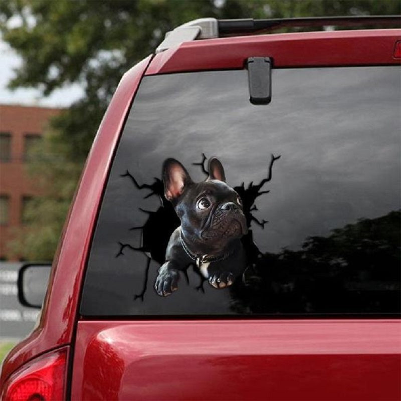 Autocollants électrostatiques créatifs pour fenêtre de voiture, mur d'animaux, toutes sortes de chiots, trous cassés