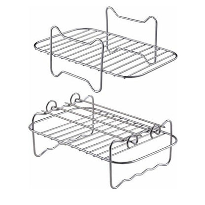 6PCS Air Fryer Rack Stainless Steel Double Basket Grill Kitchenware Accessories