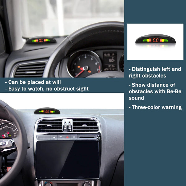 Car LED Parking Sensor Kit 4 Sensors 22mm Backlight Display Reverse Backup Radar Monitor System 12V 8 Colors