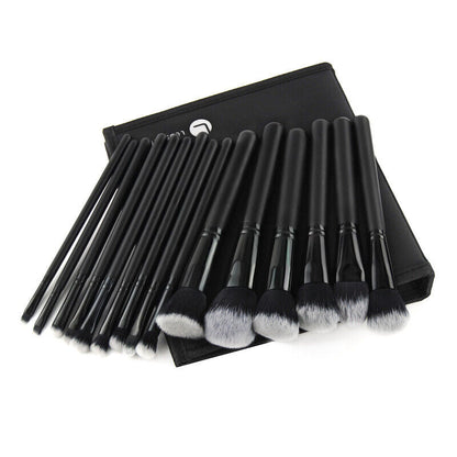 15Pcs Black Make Up Brushes Woman Set With Bag Foundation Eyeliner Eyeshadow