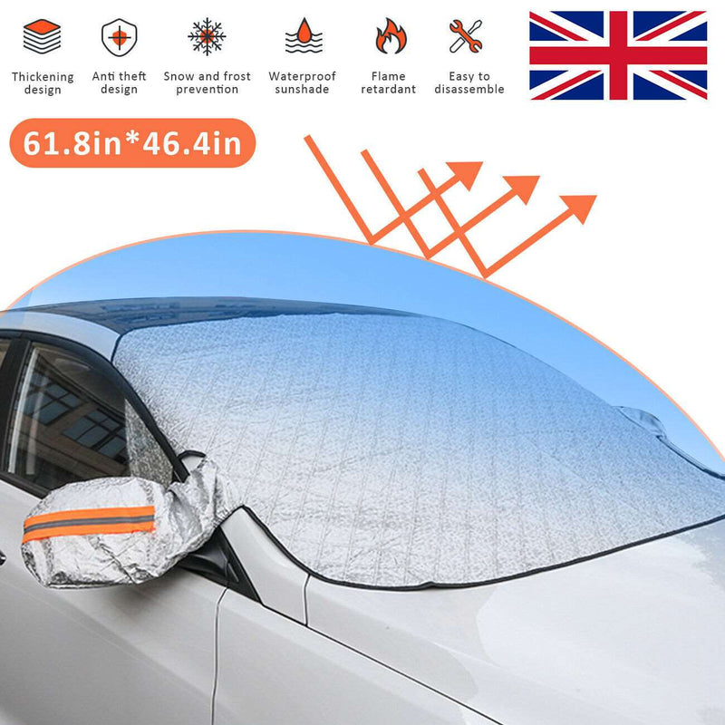 4 Layers Magnetic Car Windscreen Cover Winter Ice Frost Snow Protector Sunshade