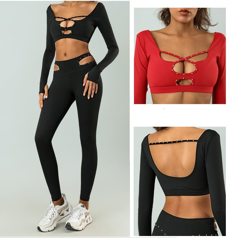 High-waist Quick-drying Sports And Fitness Two-piece Set