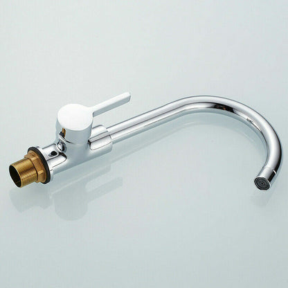 Kitchen Sink Mixer Taps Swivel Spout Single Lever Tap Mono Modern Chrome Faucet