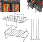 6PCS Air Fryer Rack Stainless Steel Double Basket Grill Kitchenware Accessories