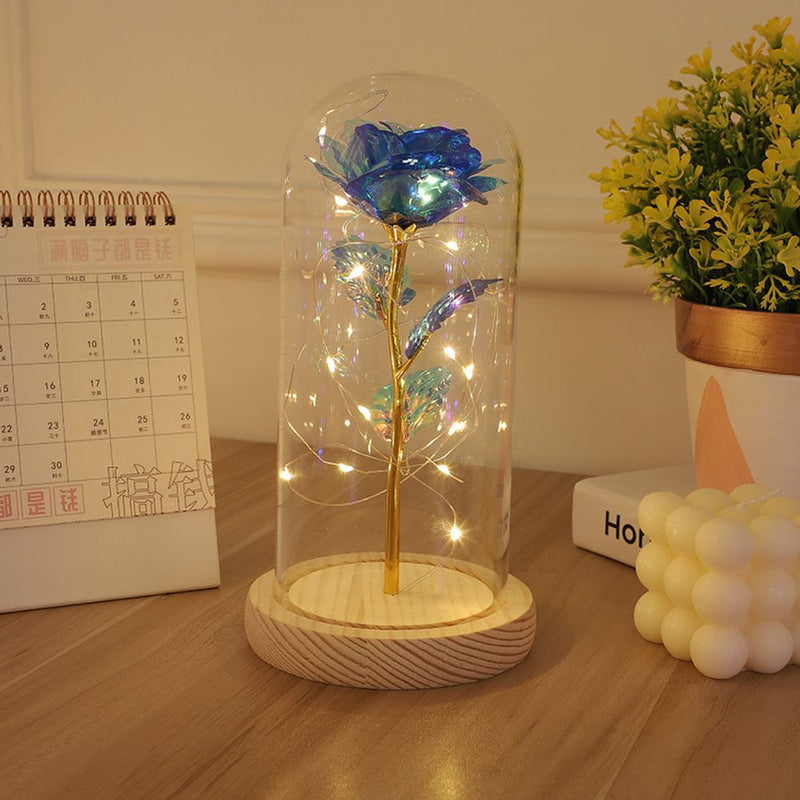 Mothers Day Gifts Beauty and The Beast Preserved Roses In  Galaxy Rose LED Light Artificial Flower Gift for Mom Women Girls