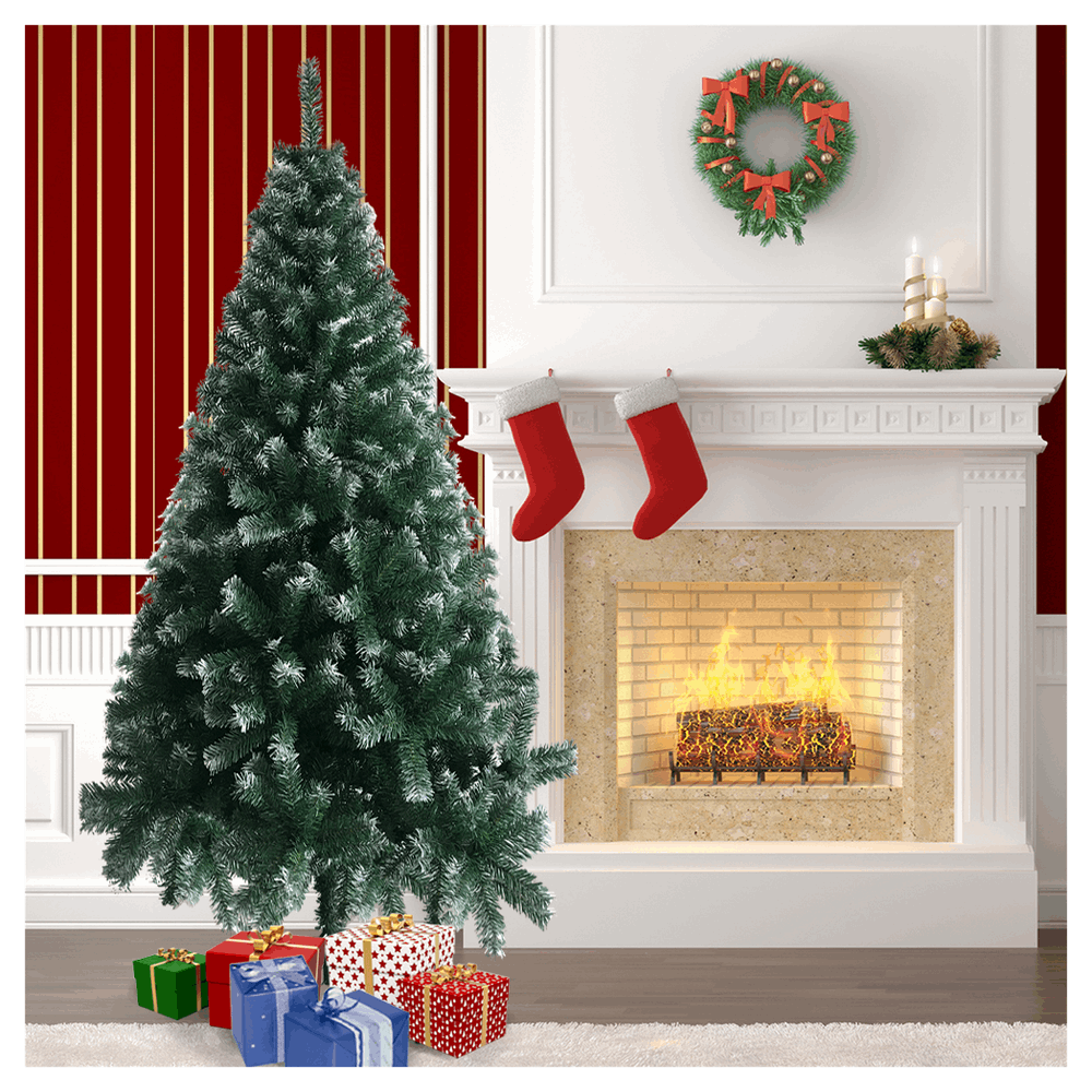 6FT Iron Leg White PVC 650 Branches Christmas Tree