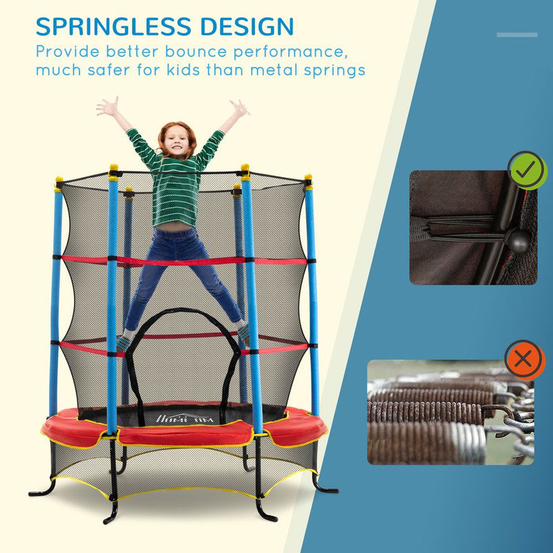 Trampoline for Kids w/Enclosure Net Built-in Zipper Safety Pad 3-6 Year