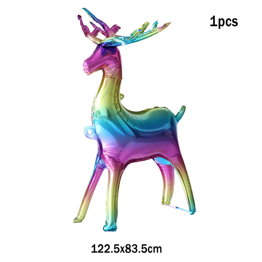 Christmas Standing Elk 4D Foil Balloon Kids Birthday Party Decoration Sleigh Deer Animal Inflatable Ball New Year Christma Decor