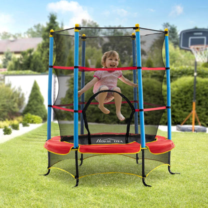 Trampoline pour enfants avec filet d'enceinte, coussin de sécurité à fermeture éclair intégré, 3 à 6 ans