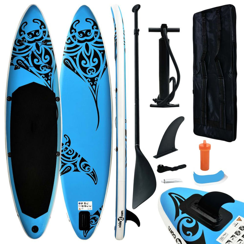 vidaXL Inflatable Stand Up Paddleboard Set 305x76x15 cm Blue