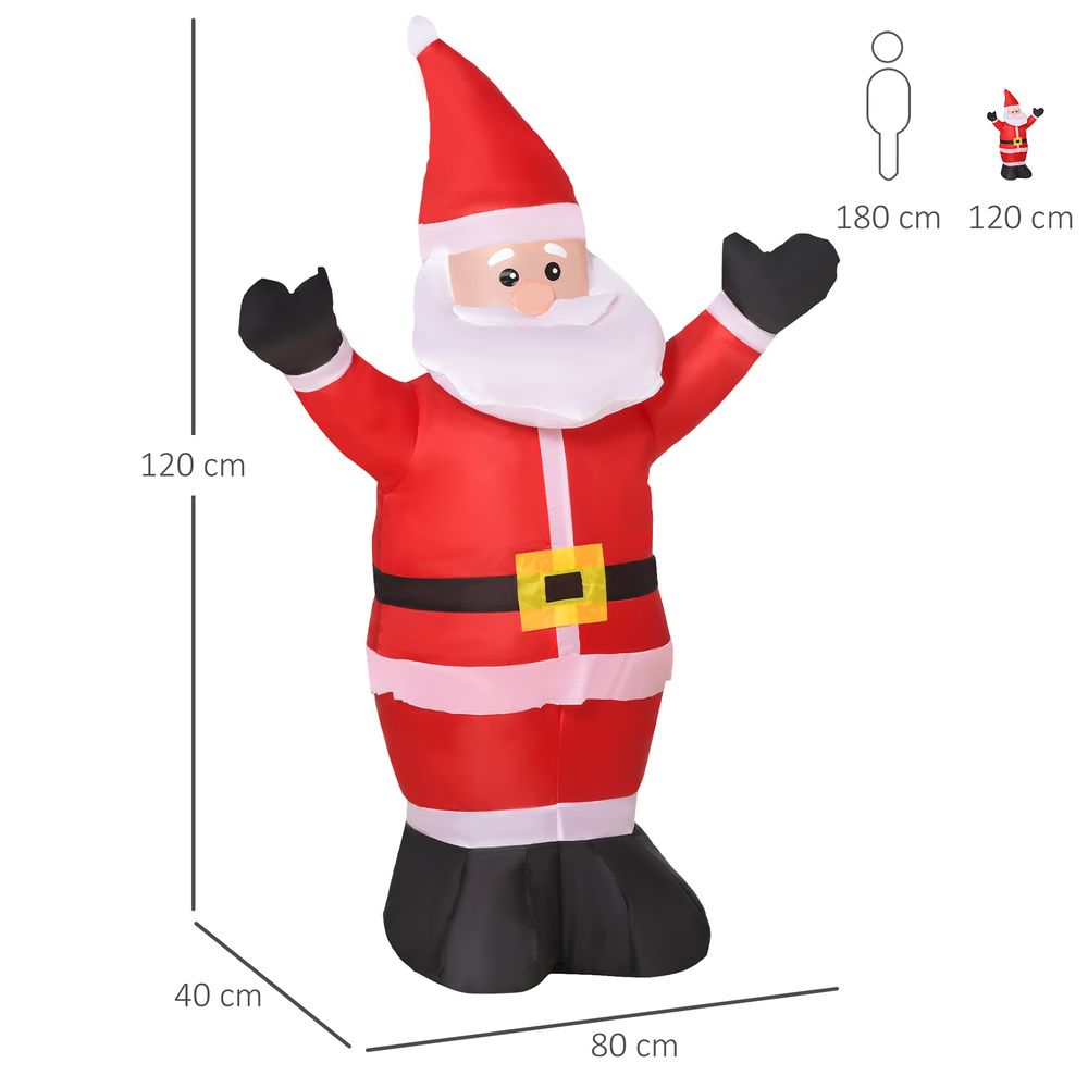 4ft Inflatable Christmas Santa Claus Xmas Deco 1 LED Air Blown Yard Outdoor