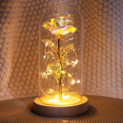 Mothers Day Gifts Beauty and The Beast Preserved Roses In  Galaxy Rose LED Light Artificial Flower Gift for Mom Women Girls