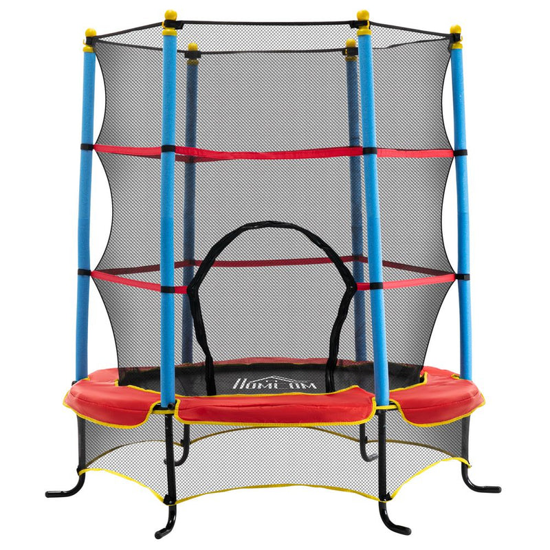 Trampoline pour enfants avec filet d'enceinte, coussin de sécurité à fermeture éclair intégré, 3 à 6 ans